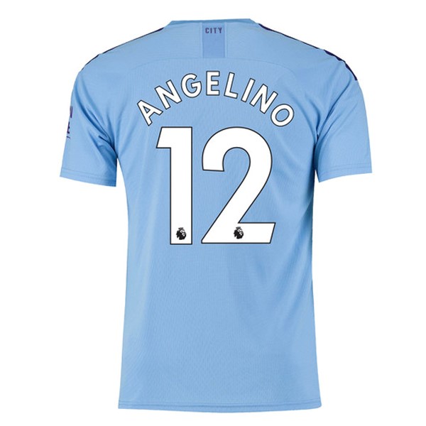 Camiseta Manchester City NO.12 Angelino Primera equipo 2019-20 Azul